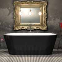 Charlotte Edwards Grosvenor Black 1650 x 735mm Modern Freestanding Bath