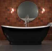 Charlotte Edwards Richmond Black 1760 x 680mm Modern Freestanding Bath