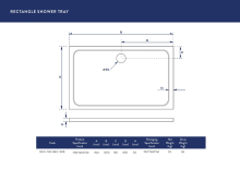Zamori Rectangle Shower Tray 900 x 800mm - Corner waste - Z1164