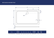 MX Elements 800 x 700 Rectangular Stone Resin Low Profile Shower Tray