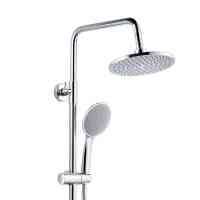 Scudo Elliott Square Brushed Brass Dual Head Shower inc Metal Fixed Head 