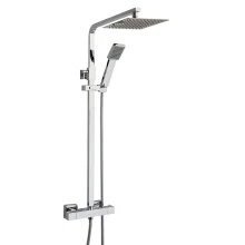 Highlife Bathrooms Orkney Series 2 Chrome Square Dual Head Shower Kit