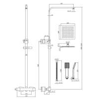 Venetian Thermostatic Bar Mixer with Riser & Overhead Kit