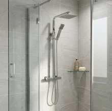 Spey Series 2 Chrome Dual Head Thermostatic Shower Kit - Highlife Bathrooms