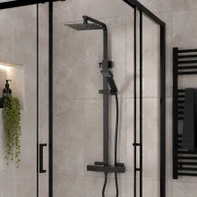 Highlife Bathrooms Orkney Series 2 Chrome Square Dual Head Shower Kit