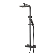 Highlife Bathrooms Orkney Series 2 Black Square Dual Head Shower Kit