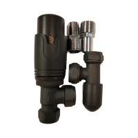 Eastbrook Angled Black Radiator Valves - Pair