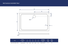 Zamori Rectangle Shower Tray 1100 x 900mm - Corner waste - Z1172