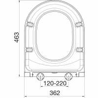 Long D ONE Soft Close Quick Release Toilet Seat - 88310