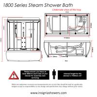 Insignia Showers Monochrome 1400 x 900mm Twin Steam Shower Cabin