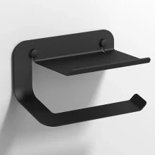 Origins Living Quick Matt Black Roll Holder with Shelf