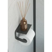 Origins Living Eros Black Toilet Roll Holder with Cover