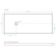 Lujo Stone Fin 2000 x 900mm White Slate Shower Tray - Cut To Size