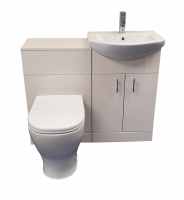 Polar White Bathroom Furniture Pack Inc Toilet Pan, Seat & Basin