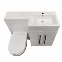 Lewis 1000mm Matt Grey Slimline Basin & Toilet Combination Unit by Highlife