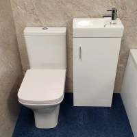 Espada Polar White Bathroom Furniture Pack Inc Toilet Pan, Seat & Basin