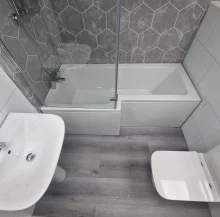 Jaquar Alive Complete Bathroom Suite In Matt Black 1700mm Bath & Matt Anthracite Vanity Unit