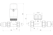 Eastbrook Straight White/Chrome Thermostatic Radiator Valves TRV - Set