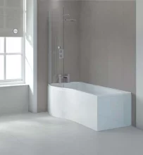 Sommer 1675 x 750/850mm P Shaped Square Shower Bath  - Left Handed