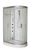Vidalux Pure 1000 Hydro Massage Shower Cabin - 1000 x 1000mm - Black Glass