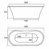 Beaufort Humber 1700 x 755 Freestanding Bath