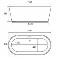 Havanna 1550mm Freestanding Bath - White