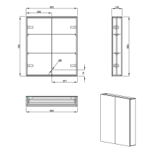 Scudo Mia LED Mirrored Bathroom Cabinet - 800 x 700mm