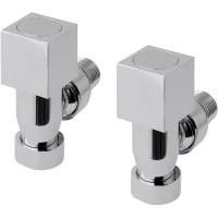 Square Angled Radiator Valves Chrome