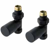 Eastbrook Straight Black Radiator Valves - Pair