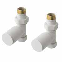 Eastbrook Straight Matt White Radiator Valves - Pair