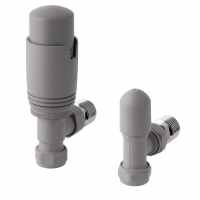 Eastbrook Angled Grey Thermostatic Radiator Valves TRV Inc Lockshield