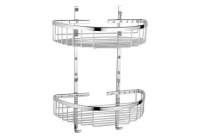 Roman RSB01 Chrome Double Hanging Shower Basket with Hooks