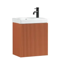 Flauto Mini 460mm Braciata Orange Wall Hung Fluted Cloakroom Vanity Basin Unit