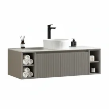 Flauto Country Soft Coffee 1200mm Wall Hung Vanity Unit & Countertop