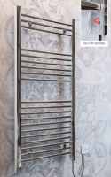 Biava Dry Element Electric Towel Radiator - Chrome - 1100 x 500mm - Intergrate Switch - Eastbrook
