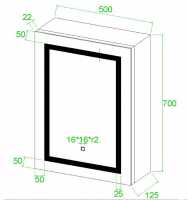 Abacus Pure Mirror Bathroom Cabinet - 500mm