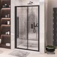 Vantage 2000 Black Sliding Shower Door 1200mm - Easy Clean