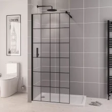 Eastbrook Vantage 1100mm Black Grid Shower Screen