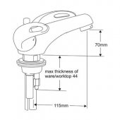 Burlington Chelsea Traditional Curved Monobloc Basin Tap with Pop Up Waste