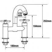 Burlington Claremont Traditional Bath Filler Tap - White - CL23