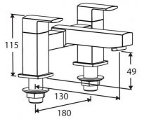 Abacus Edge Bath Filler - Chrome