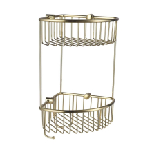 Eastbrook Brushed Brass Large Double Corner Shower Basket