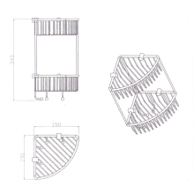 Eastbrook Brushed Brass Double Corner Shower Basket