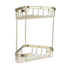 Eastbrook Brushed Brass Double Corner Shower Basket