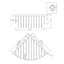 Croydex Premium Large Two Tier Shower Caddy - 390 x 255 x 125mm - Rust Free   