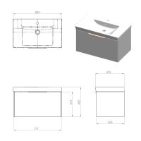 Abacus S3 Concepts Wall Hung Vanity Unit Pack 600mm - Matt Sage Green