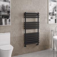 Tunstall Double 1200 x 500 Towel Radiator Matt Black