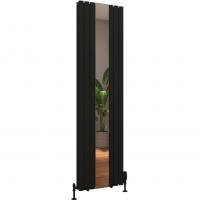 Tunstall Double Mirror 1800 x 500 Radiator Matt Black