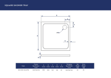 Scudo Square Stone Resin Shower Tray 800 x 800mm