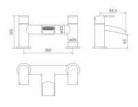 Glenluce Deck Mounted Bath Filler Tap - CLEARANCE